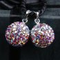 TRUE SILVER PURPLE AB SWAROVSKI CRYSTAL PENDANT 14MM
