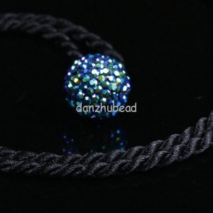 TRUE 925 SILVER BLACK AB SWAROVSKI CRYSTAL BALL PENDANT