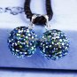 TRUE 925 SILVER BLACK AB SWAROVSKI CRYSTAL BALL PENDANT