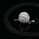 TRUE SILVER COLORFUL SWAROVSKI CRYSTAL BALL PENDANT