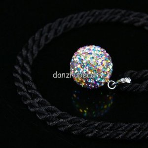 TRUE SILVER COLORFUL SWAROVSKI CRYSTAL BALL PENDANT