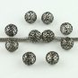 200X WHOLESALE BLACK NET BALL EUROPEAN BIG HOLE CHARM BEADS FINDINGS 10MM