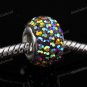 SWAROVSKI CRYSTAL 925 SILVER EUROPEAN BIG HOLE BEAD FIT CHARM BRACELET