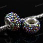 SWAROVSKI CRYSTAL 925 SILVER EUROPEAN BIG HOLE BEAD FIT CHARM BRACELET