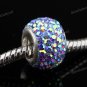 SWAROVSKI CRYSTAL 925 SILVER EUROPEAN BIG HOLE BEAD FIT CHARM BRACELET