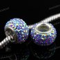 SWAROVSKI CRYSTAL 925 SILVER EUROPEAN BIG HOLE BEAD FIT CHARM BRACELET