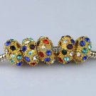 20X WHOLESALE MULTICOLOR CRYSTAL GOLDEN BIG HOLE BEADS