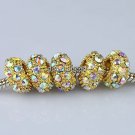 20X WHOLESALE COLORFUL CRYSTAL GOLDEN BIG HOLE BEADS