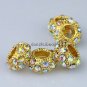 20X WHOLESALE COLORFUL CRYSTAL GOLDEN BIG HOLE BEADS