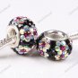 925 STERLING SILVER MIXED SWAROVSKI CRYSTAL EUROPEAN BIG HOLE CHARM BEAD