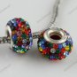 925 STERLING SILVER MIXED SWAROVSKI CRYSTAL EUROPEAN BIG HOLE CHARM BEAD