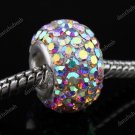 SWAROVSKI  AB CRYSTAL AUTHENTIC 925 STERLING SILVER EUROPEAN BIG HOLE CHARM BEAD