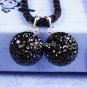 AUTHENTIC SILVER BLACK SWAROVSKI CRYSTAL PENDANT 14MM