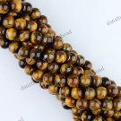 8MM TIGER'S EYE GEMSTONE ROUND BALL LOOSE BEADS FINDINGS STRAND 15"