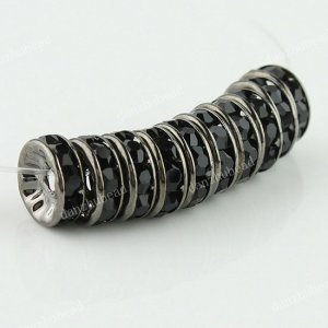 10X BLACK CRYSTAL SPACER LOOSE BEADS JEWELRY FINDINGS 10MM