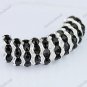 100X BLACK CRYSTAL SILVER SPACER LOOSE BEADS JEWELRY FINDINGS WHOLESALE 10MM