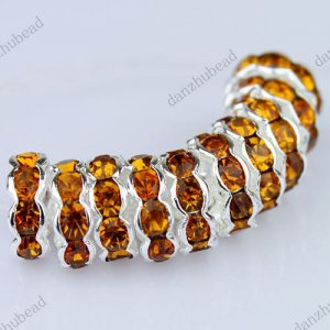 100X GOLDEN CRYSTAL SILVER SPACER LOOSE BEADS JEWELRY FINDINGS WHOLESALE 10MM