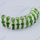 100X LIGHT GREEN CRYSTAL SILVER SPACER LOOSE BEADS DIY FINDINGS WHOLESALE 10MM