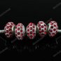 5X RED CRYSTAL RESIN SPACER EUROPEAN CHARM BEADS 8X14MM