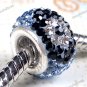 FLOWER EYES SWAROVSKI CRYSTAL 925 STERLING SILVER FINDINGS EUROPEAN CHARM BEAD