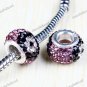 FLOWER EYES SWAROVSKI CRYSTAL 925 STERLING SILVER FINDINGS EUROPEAN CHARM BEAD