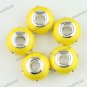 20X WHOLESALE CLEAR CRYSTAL YELLOW POLYMER CLAY EUROPEAN CHARM LOOSE BEADS