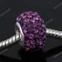 TRUE SILVER DEEP PURPLE SWAROVSKI CRYSTAL EUROPEAN BEAD