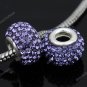 TRUE SILVER LAVENDER SWAROVSKI CRYSTAL EUROPEAN BEAD