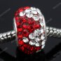 TRUE 925 STERLING SILVER SWAROVSKI CRYSTAL TRIANGLE EUROPEAN BIG HOLE CHARM BEAD