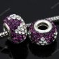 TRUE 925 STERLING SILVER SWAROVSKI CRYSTAL TRIANGLE EUROPEAN BIG HOLE CHARM BEAD