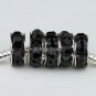 50X WHOLESALE LOTS BLACK CRYSTAL EUROPEAN CHARM BEADS FINDINGS
