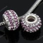 925 STERLING SILVER SWAROVSKI CRYSTAL LINE EUROPEAN BIG HOLE CHARM BEAD
