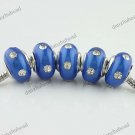 20X WHOLESALE CLEAR CRYSTAL SAPPHIRE POLYMER CLAY EUROPEAN LOOSE BEADS FINDINGS