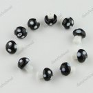 200X BLACK MUSHROOM LAMPWORK GLASS SPACER LOOSE BEADS JEWELRY FINDINGS WHOLESALE