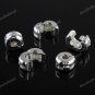5X SILVER EUROPEAN STOPPER CLIP/LOCKS BEADS 6X9MM
