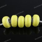 100X WHOLESALE LIGHT YELLOW POLYMER CLAY EUROPEAN CHARM BEADS JEWELRY FINDINGS