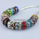 100X WHOLESALE LOTS MIX CRYSTAL EUROPEAN CHARM BEADS
