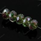 50X LIGHT GREEN FACETED LAMPWORK GLASS LOOSE BEADS FINDINGS WHOLESALE 12MM