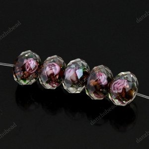 50X COFFEE FACETED LAMPWORK GLASS LOOSE BEADS FINDINGS WHOLESALE 8X12MM