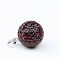 TRUE 925 SILVER DEEP RED SWAROVSKI CRYSTAL PENDANT 14MM