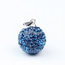 TRUE SILVER DEEP BLUE SWAROVSKI CRYSTAL PENDANT 14MM