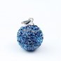 TRUE SILVER DEEP BLUE SWAROVSKI CRYSTAL PENDANT 14MM