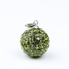 AUTHENTIC SILVER OLIVE SWAROVSKI CRYSTAL PENDANT 14MM