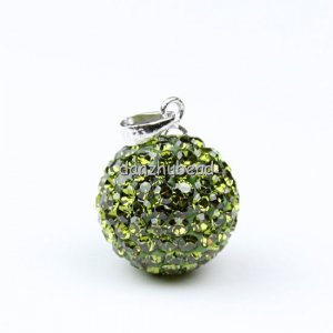 AUTHENTIC SILVER OLIVE SWAROVSKI CRYSTAL PENDANT 14MM