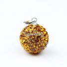 AUTHENTIC SILVER GOLDEN SWAROVSKI CRYSTAL PENDANT 14MM