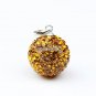 AUTHENTIC SILVER GOLDEN SWAROVSKI CRYSTAL PENDANT 14MM