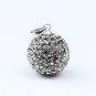 AUTHENTIC SILVER GRAY SWAROVSKI CRYSTAL PENDANT 14MM