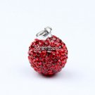 AUTHENTIC 925 SILVER RED SWAROVSKI CRYSTAL PENDANT 14MM