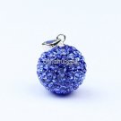 TRUE 925 SILVER SAPPHIRE SWAROVSKI CRYSTAL PENDANT 14MM