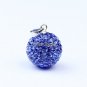 TRUE 925 SILVER SAPPHIRE SWAROVSKI CRYSTAL PENDANT 14MM